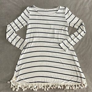12PM by Mon Ami Long sleeve Stripped Tunic Top
